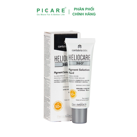 Kem chống nắng ngăn ngừa và kiểm soát tình trạng tăng sắc tố đốm nâu Heliocare 360 Pigment Solution Fluid SPF50+ 50ml