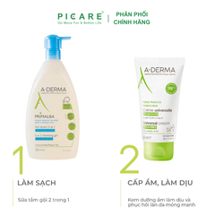 Gel Làm Sạch Tóc Và Toàn Thân Dịu Nhẹ Cho Bé A-Derma Primalba Cleansing Gel 2 in 1 200ml
