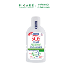 Nước súc miệng kháng khuẩn, hạn chế sự hình thành mảng bám, bảo vệ răng nướu nhạy cảm - S.O.S DENTI Mouthwash With Chlorhexidine 400 ml
