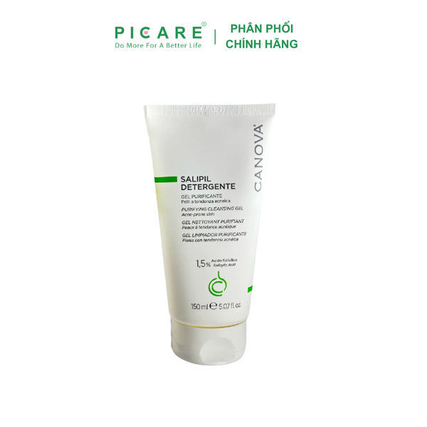 Sữa rửa mặt dạng gel kiềm dầu làm sạch sâu ngừa mụn Canova Salipil Detergente - Purifying Cleansing Gel 150ml
