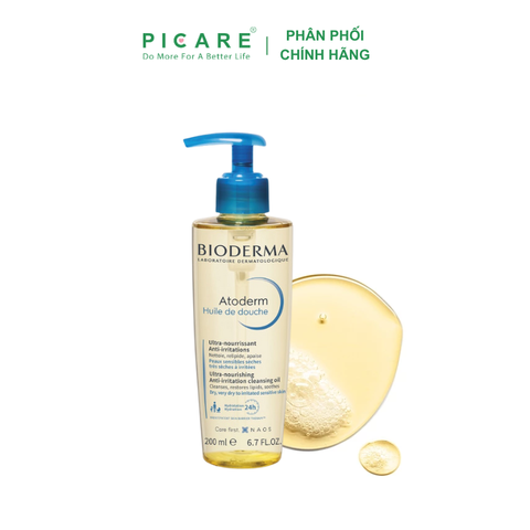 Dầu Tắm Làm Sạch, Làm Dịu Và Dưỡng Ẩm Dành Cho Da Khô, Da Nhạy Cảm Atoderm Huile De Douche 200ml