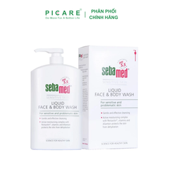 Sữa Rửa Mặt Và Tắm Toàn Thân Cho Da Nhạy Cảm Sebamed Liquid Face & Body Wash 300ml