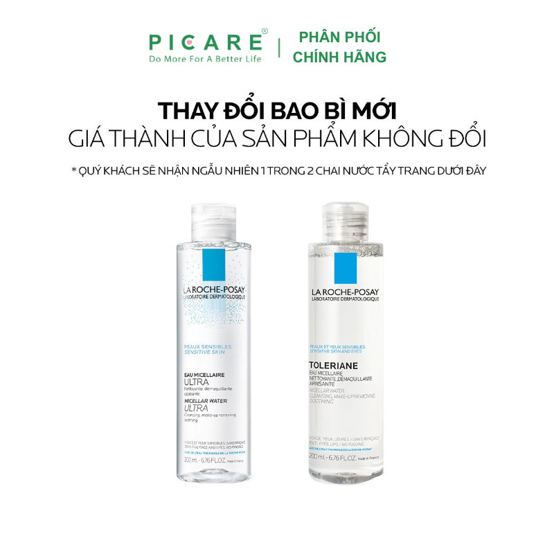 Nước Tẩy Trang Dành Cho Da Khô, Da Nhạy Cảm La Roche-Posay  Micellar Water Ultra Sensitive 200ml