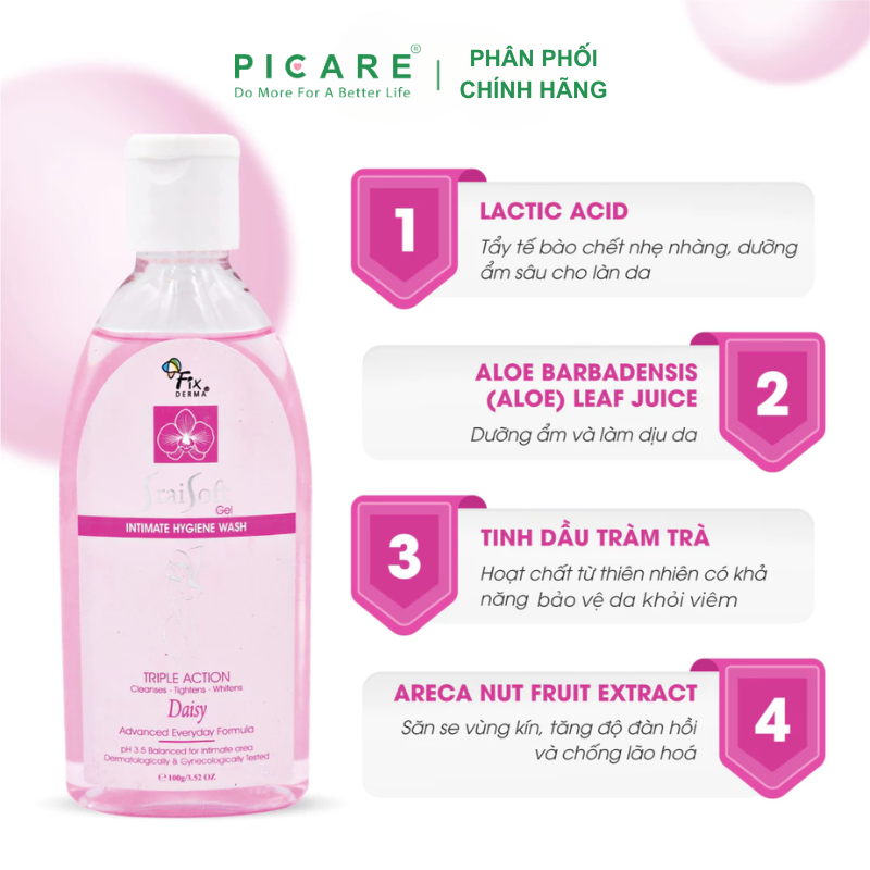 Dung dịch vệ sinh vùng kín hương hoa cúc Fixderma Srai Soft Gel Daisy 100g
