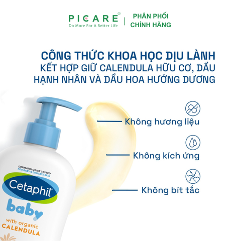 Sữa Dưỡng Ẩm Dịu Nhẹ Hằng Ngày Cho Bé Cetaphil Baby Daily Lotion with Organic Calendula 400ml