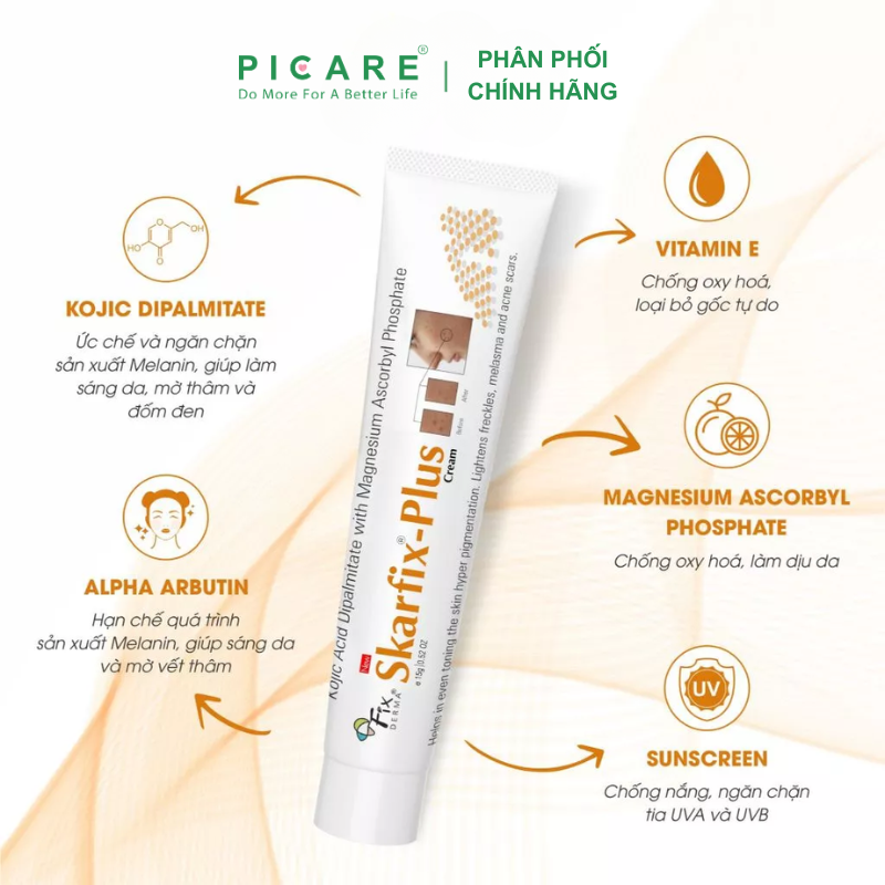 Kem dưỡng giảm thâm nám Fixderma Skarfix Plus Cream 15g