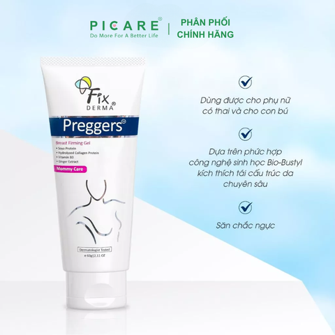 Gel Dưỡng Ẩm Giúp Ngực Săn Chắc Sau Sinh Fixderma Preggers Breast Firming Gel 60g