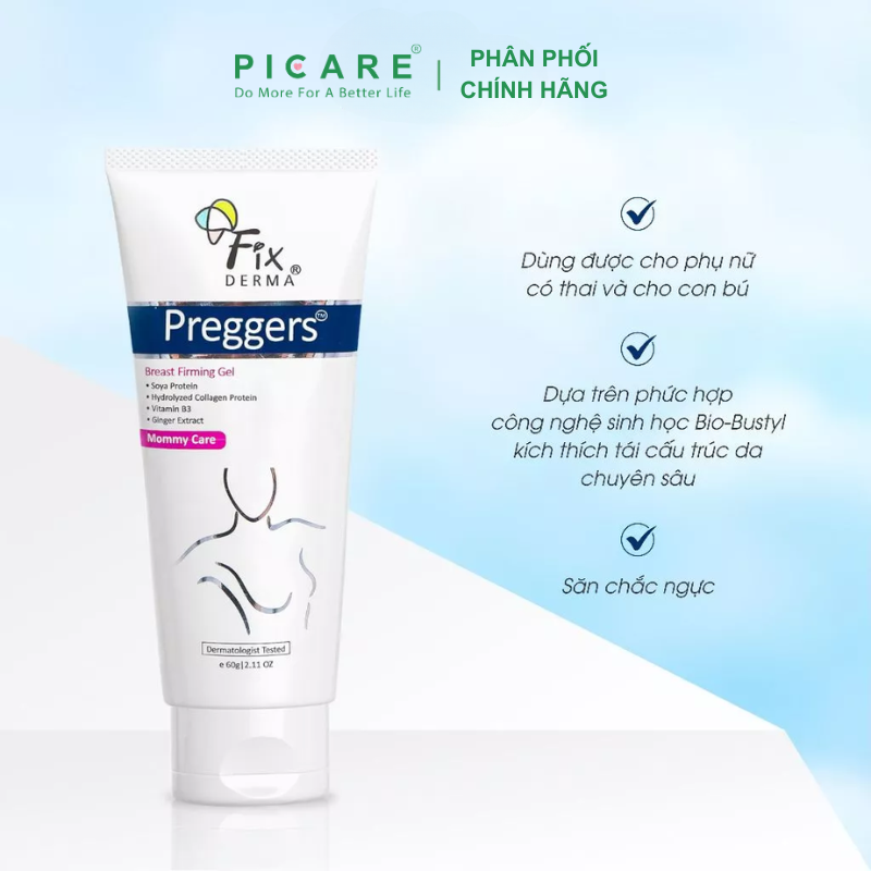 Kem Dưỡng Ẩm Giúp Ngực Săn Chắc Sau Sinh Fixderma Preggers Breast Firming Gel 60g