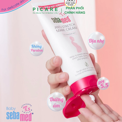 Kem Ngăn Ngừa Rạn Da Bà Bầu pH5.5 SEBAMED Anti-Stretch Mark Cream 200ml