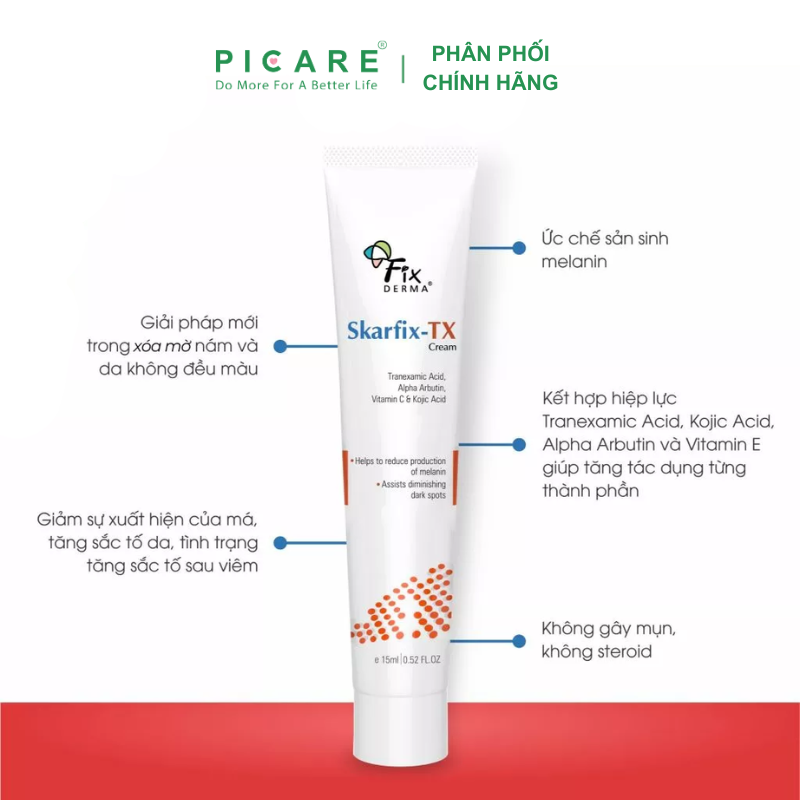 Kem dưỡng da mờ thâm, nám, tàn nhang Fixderma Skarfix -TX Cream 15g