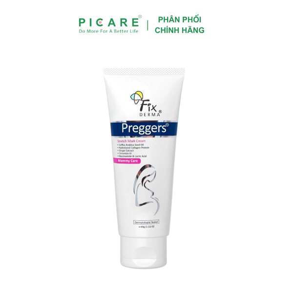 Kem Dưỡng Ẩm, Mềm Da, Mờ Vết Rạn Fixderma Preggers Stretch Mark Cream 60g