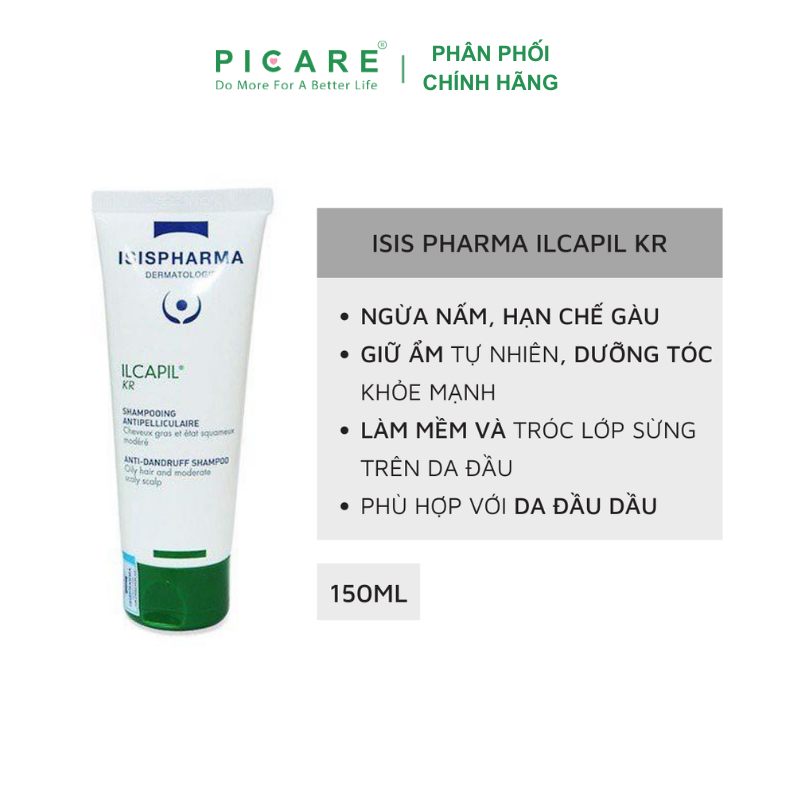 Dầu gội hỗ trợ giảm gàu, giảm rụng tóc Isis Pharma ILCAPIL KR 150ml
