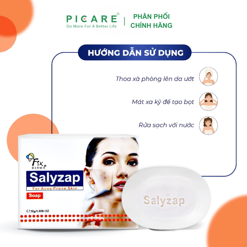 Xà Phòng Giúp Giảm Thâm Mụn, Làm Sạch Da Fixderma Salyzap Soap 75g