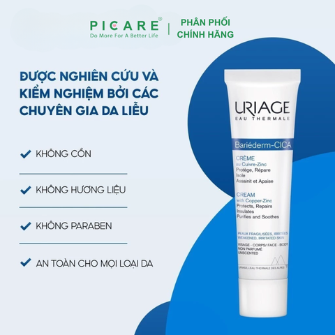 Kem Dưỡng Cho Da Kích Ứng Uriage Bariederm Cica Creme 40ml