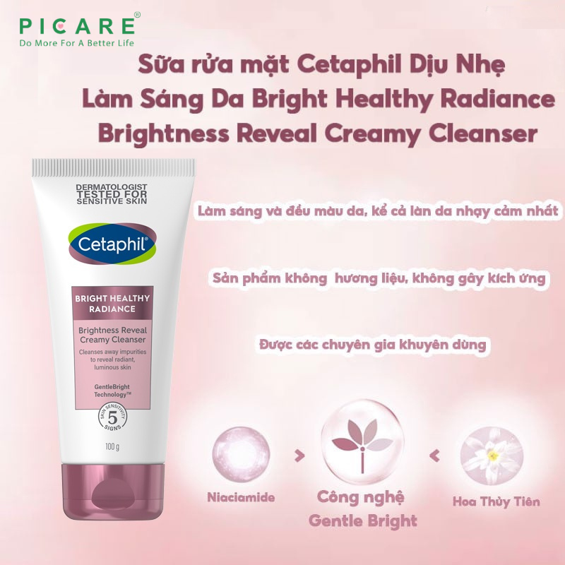 Sữa Rửa Mặt Làm Sáng Da Cetaphil Bright Healthy Radiance Creamy Cleanser 100g