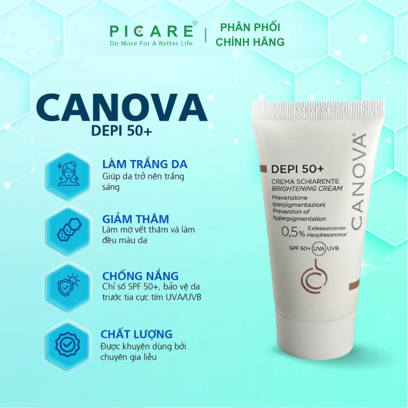 Kem làm mờ nám sáng da ban ngày Canova Depi 50+ Brightening cream 50ml