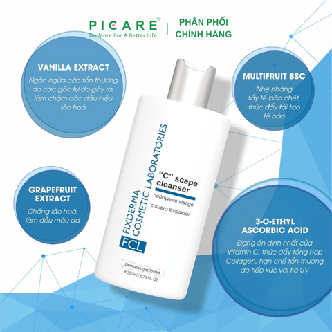 Sữa Rửa Mặt Dưỡng Da, Chống Oxy Hóa FCL C Scape Cleanser 200ml