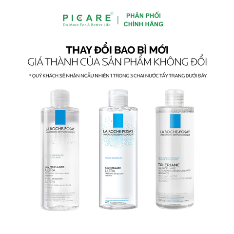 Nước Tẩy Trang Dành Cho Da Khô, Da Nhạy Cảm La Roche-Posay Micellar Water Ultra Sensitive 400ml