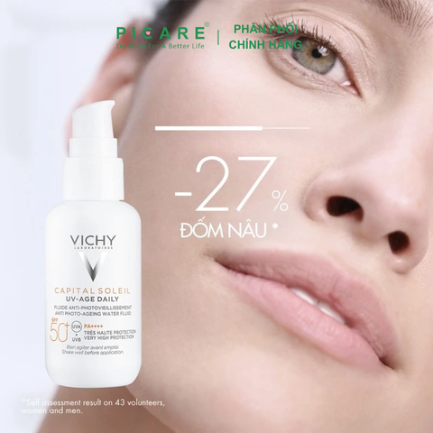 Gel Chống Nắng Vichy Bảo Vệ Da, Ngừa Thâm Nám Capital Soleil UV Age Daily SPF50 50ml