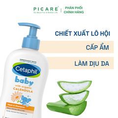 Sữa tắm gội dịu nhẹ cho bé Cetaphil Baby Wash & Shampoo with Organic Calendula 400ml