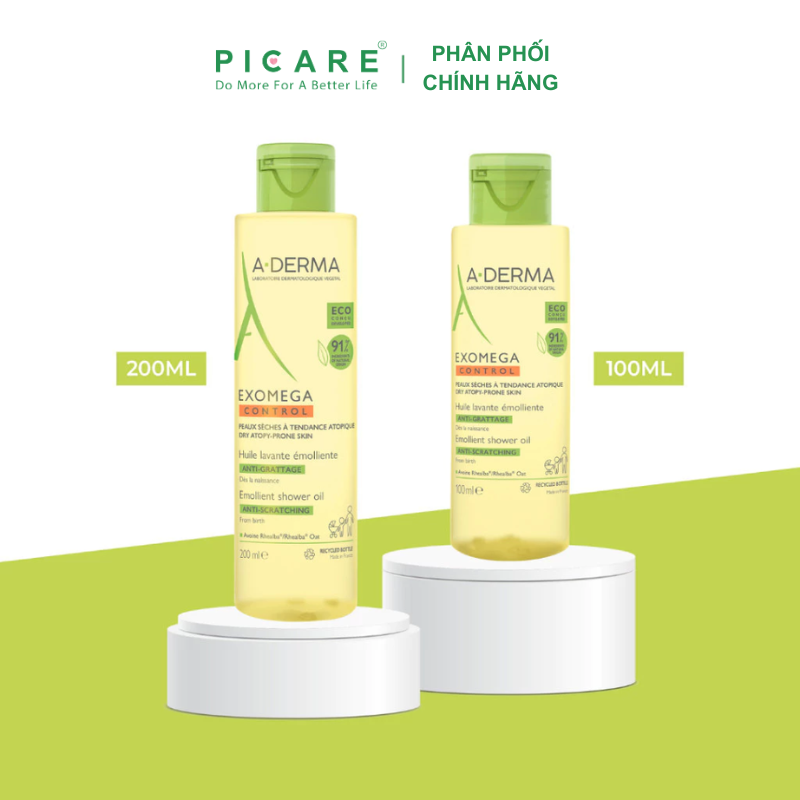 Dầu Tắm Chuyên Biệt Cho Da Cơ Địa, Da Khô A-derma Exomega Control Emollient Shower Oil 100ml