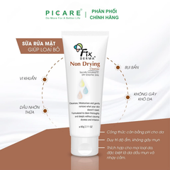 Sữa rửa mặt làm sạch bụi bẩn dầu nhờn tẩy tế bào chết Fixderma Non Drying Cleanser 60g