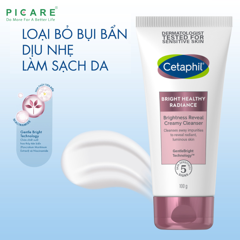 Sữa Rửa Mặt Làm Sáng Da Cetaphil Bright Healthy Radiance Creamy Cleanser 100g