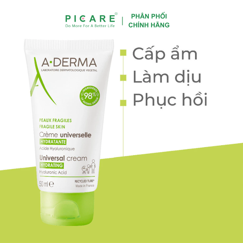 Kem Dưỡng Ẩm Hàng Ngày Cho Da Mỏng A-derma Universal Cream Hydrating 50ml