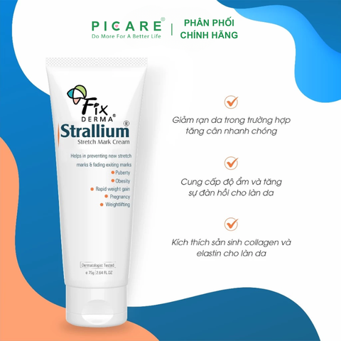 Kem dưỡng giảm rạn da Fixderma Strallium Stretch Mark Cream 75g