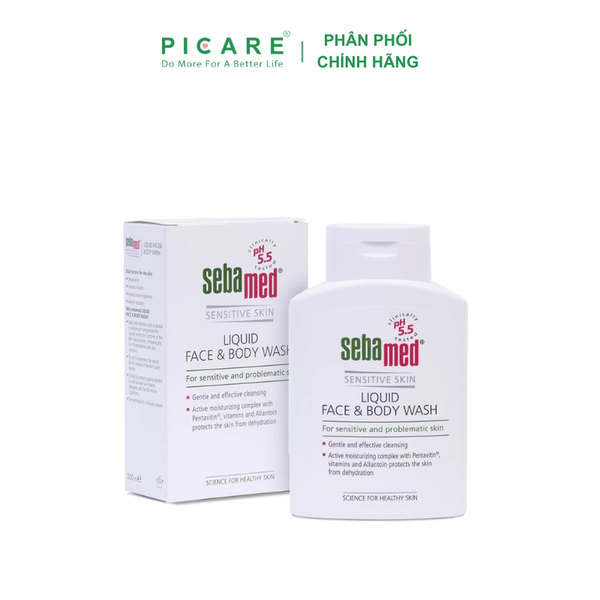 Sữa Rửa Mặt Và Tắm Toàn Thân Cho Da Nhạy Cảm Sebamed Liquid Face & Body Wash 200ml
