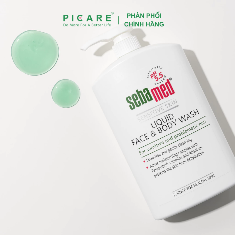 Sữa Rửa Mặt Và Tắm Toàn Thân Cho Da Nhạy Cảm Sebamed Liquid Face & Body Wash 300ml
