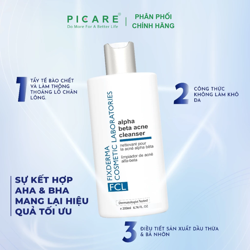 Sữa Rửa Mặt Ngừa Mụn FCL Alpha-Beta ACNE Cleanser 200ml