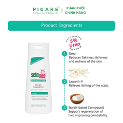 Dầu gội dưỡng ẩm phục hồi dành cho da chàm, vảy nến, da khô Urea 5% - Sebamed Extreme Dry Skin Relief Shampoo 5% Urea - 200ml