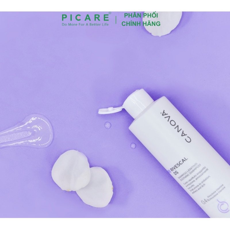 Dầu gội làm dịu da, ngăn ngừa tiết bã nhờn dành cho da bị kích ứng da gàu Canova Rivescal DS 200ml