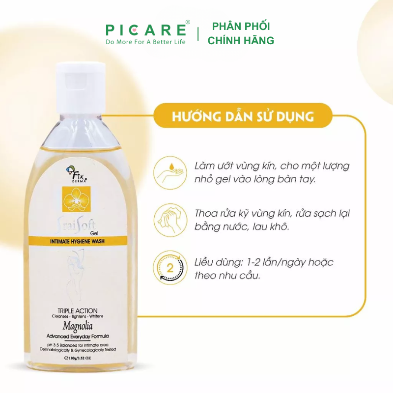 Dung dịch vệ sinh vùng kín hương hoa mộc lan Fixderma Srai Soft Gel  Magnolia 100g