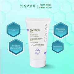 Gel làm dịu da, ngăn ngừa tiết bã nhờn Canova Rivescal DS Soothing Gel 50ml