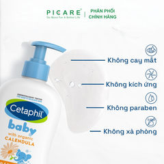 Sữa tắm gội dịu nhẹ cho bé Cetaphil Baby Wash & Shampoo with Organic Calendula 400ml