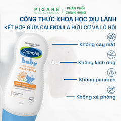 Sữa tắm gội cho bé tinh chất hoa cúc Cetaphil Baby Wash And Shampoo With Organic Celendula Hair & Body 230ml