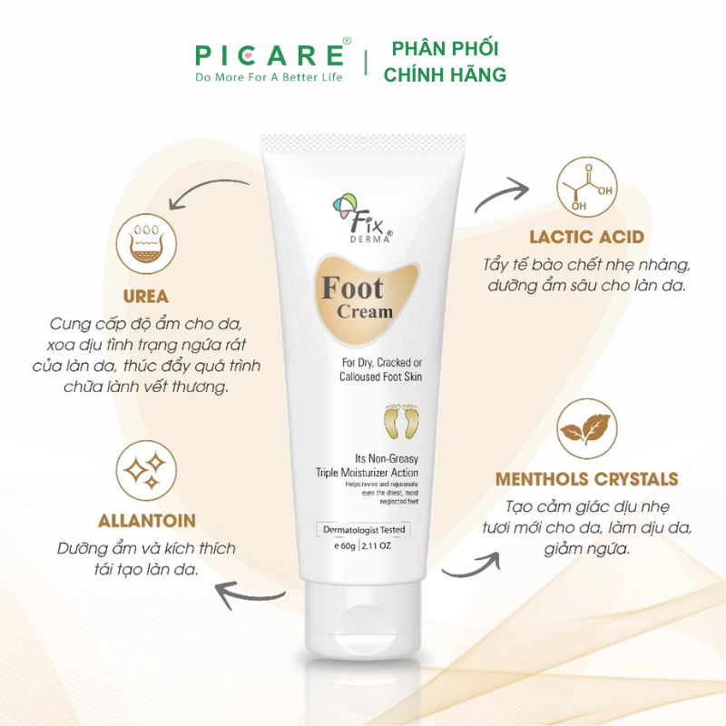 Kem Dưỡng Mềm Gót Chân Fixderma Foot Cream 60g