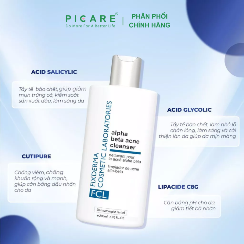 Sữa Rửa Mặt Ngừa Mụn FCL Alpha-Beta ACNE Cleanser 200ml
