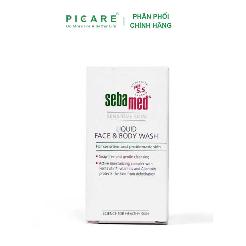 Sữa Rửa Mặt Và Tắm Toàn Thân Cho Da Nhạy Cảm Sebamed Liquid Face & Body Wash 50ml