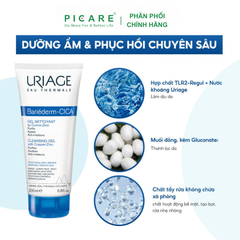Gel Làm Sạch Dành Cho Da Kích Ứng Uriage  Bariederm Cica Gel Nettoyant 200ml