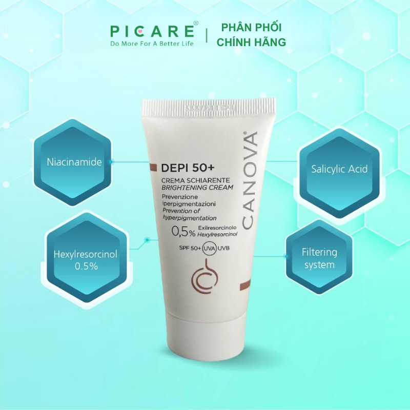 Kem làm mờ nám sáng da ban ngày Canova Depi 50+ Brightening cream 50ml