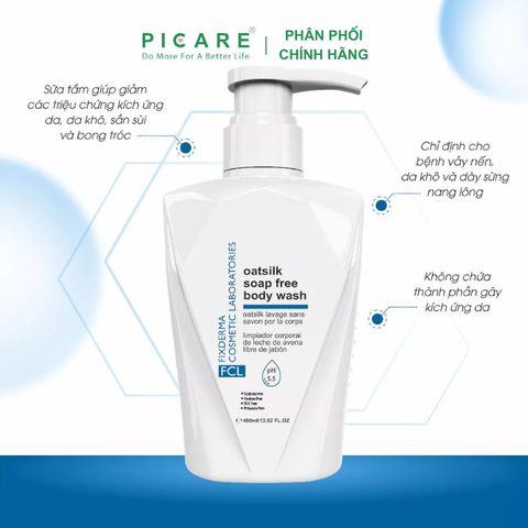 Sữa Tắm Dưỡng Ẩm Giảm Ngứa, Khô Da, Sáng Da FCL Oatsilk Soap Free Body Wash 400ml