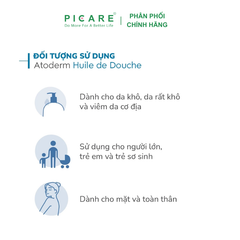 Dầu tắm giúp làm sạch, làm dịu và dưỡng ẩm dành cho da khô, da nhạy cảm Atoderm Huile De Douche 1L