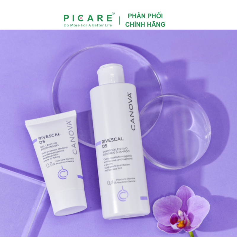 Dầu gội làm dịu da, ngăn ngừa tiết bã nhờn dành cho da bị kích ứng da gàu Canova Rivescal DS 200ml