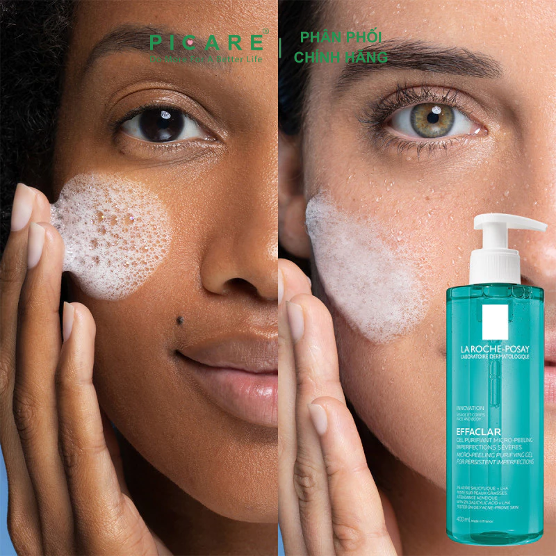 Gel Rửa Mặt Hỗ Trợ Giảm Mụn Cho Mặt Và Toàn Thân La Roche-Posay Effaclar Micro-Peeling Purifying Gel 400ml