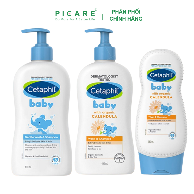 Sữa tắm gội cho bé tinh chất hoa cúc Cetaphil Baby Wash And Shampoo With Organic Celendula Hair & Body 230ml