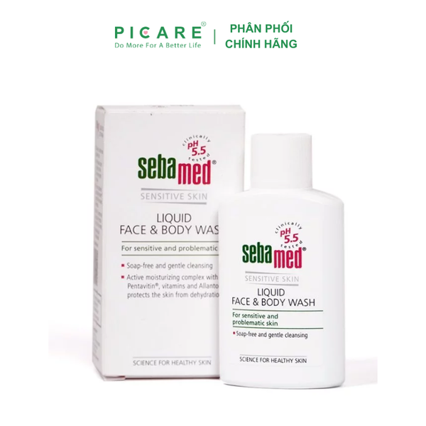 Sữa Rửa Mặt Và Tắm Toàn Thân Cho Da Nhạy Cảm Sebamed Liquid Face & Body Wash 50ml