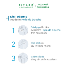 Dầu tắm giúp làm sạch, làm dịu và dưỡng ẩm dành cho da khô, da nhạy cảm Atoderm Huile De Douche 1L